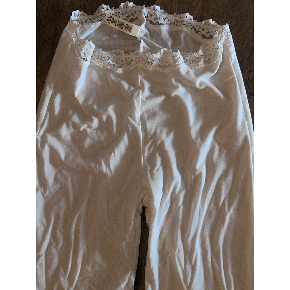 Skims White Mesh Lace Trim Lounge Pants XL